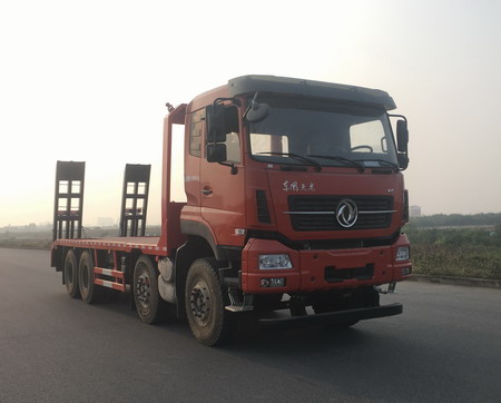 東風天龍前四后八挖機平板車